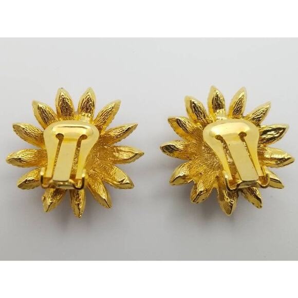 Vintage EISENBERG ICE Enamel Flower Clip Earrings on Original Card - Picture 6 of 6